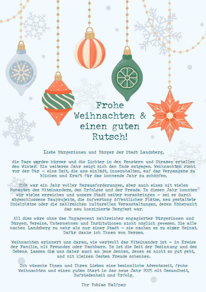 Weihnachtsgruß Herr Halfpap 2024